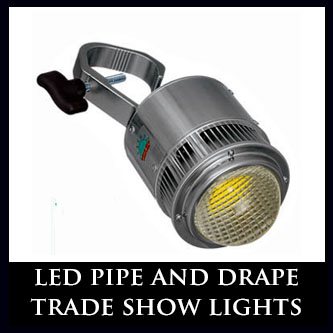 pipe and drape lights, trade show tent lights, trade show lights, show off lighting, craft show lights