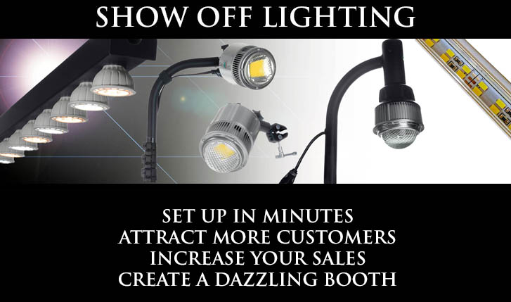 Trade show booth light fixtures