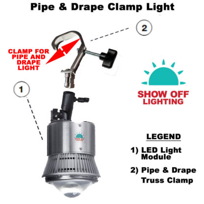 Clamp for pipe and drape lights