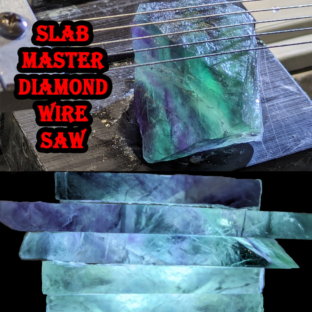 slab master diamond wire slab saw. Cut thin gem & mineral slabs.